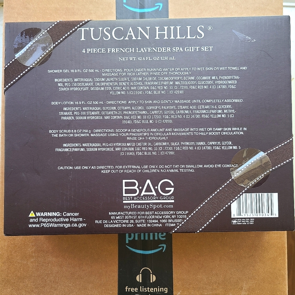 NIB Tuscan Hills 4 Piece French Lavender Spa Gift Set - Picture 4 of 6